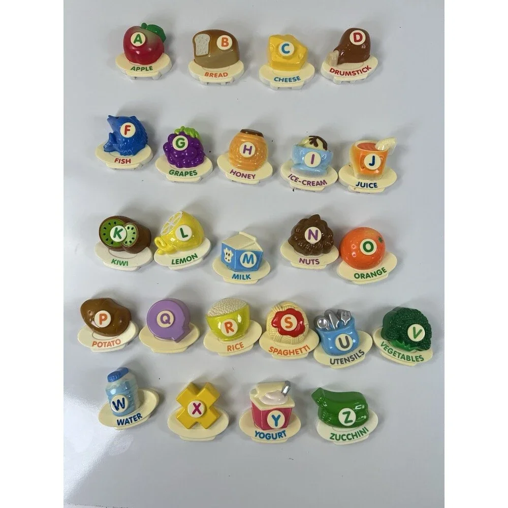 Vtech ABC Food Fun Fridge Phonics Learning Toy Magnet Lot Replacement 24 Letters